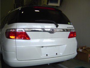 honda_airwave_rear　リアビューカメラの設置・取付完了