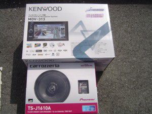 ケンウッド　メモリーカーナビ　MDV-313とパイオニア　スピーカーTS-J1610A　ダイハツ　コペン対応