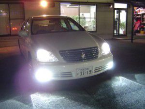 クラウン　フォグライトHID換装後　夜間