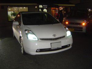 20系プリウス　HID換装　夜間　フラッシュ有り